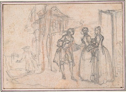 Study for "The Reconcil'd Maiden," etched vignette in "Songs in the Opera of Flora"