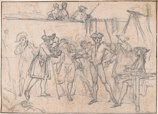 Study for "The Conquest, or Hob's Triumph," etched vignette in "Songs in the Opera of Flora"