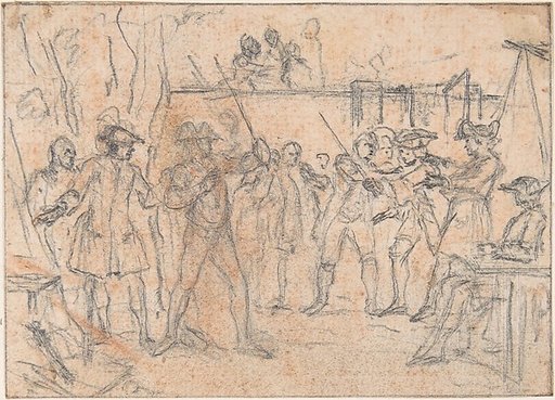 Study for "Hob's Defence," etched vignette in "Songs in the Opera of Flora"
