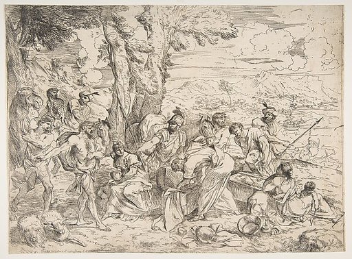 Laban searching for idols among Jacob's possessions