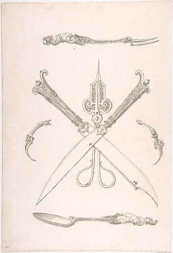 Design for Spoon, Fork, Two Knives (Crossed over scissors), Scissors, Ear Spoon and Toothpick