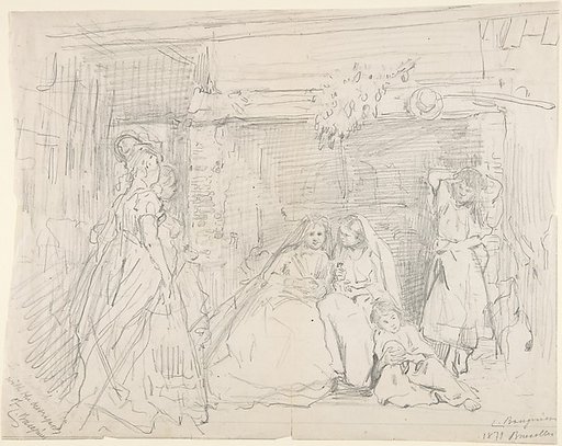 Interior with Figures before a Fireplace