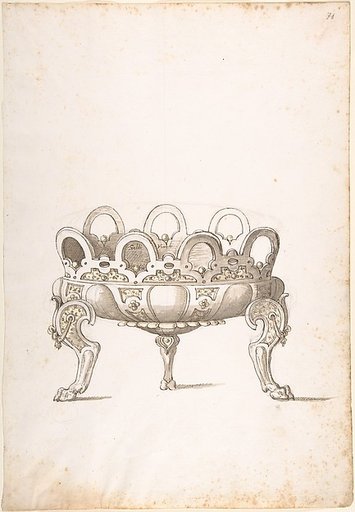Design for Shallow Round Dish on Three Legs