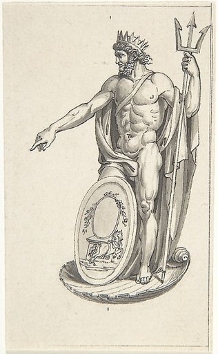Design for Neptune with an Oval Medallion