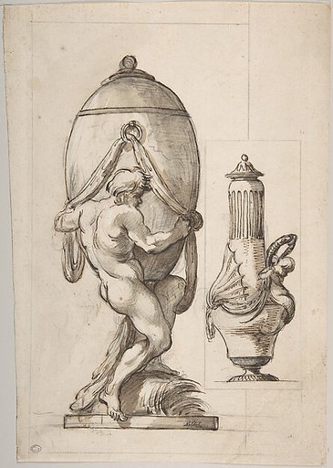 Two Designs for Vases (recto); Variant Design for a Vase (verso)