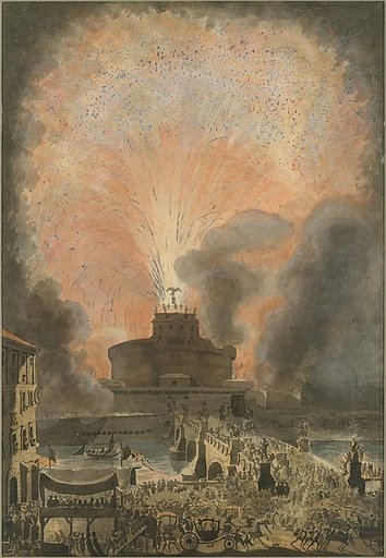 The Girandola at the Castel Sant'Angelo, Rome