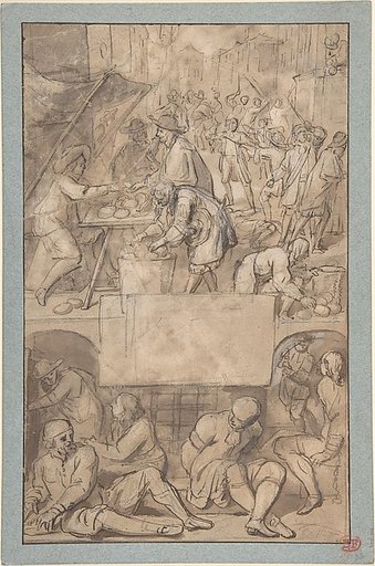 Study for a Title-Page: Allegory of Commerce and a Debtor's Prison (?)