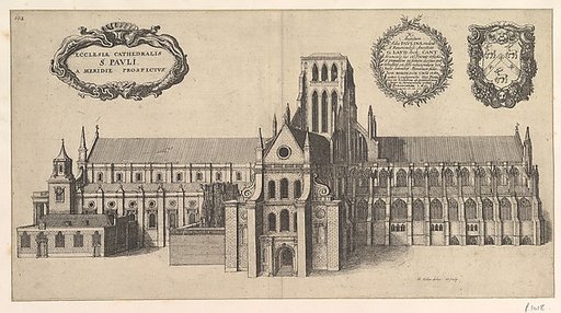 Saint Paul's, South side (Ecclesiae Cathedralis St. Pauli, A Meridi Prospectus), from "The History of St. Paul's Cathedral in London"