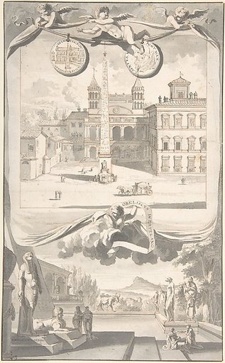A View of the Obelisk and Saint John in Lateran (above) and a View of an Egyptian Site (?) (below)
