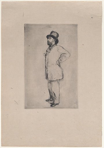 Portrait of Edgar Degas, wearing a hat