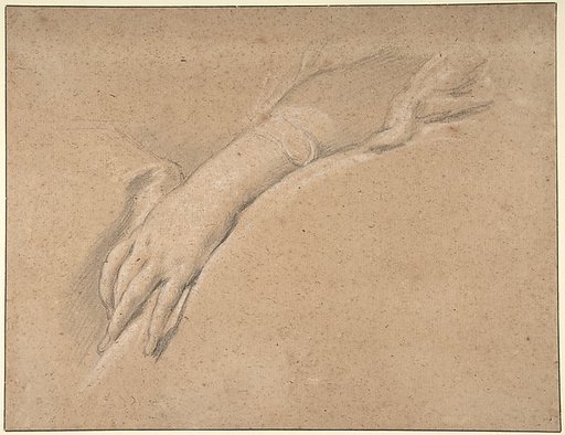Study of the left hand of Mme de Pompadour