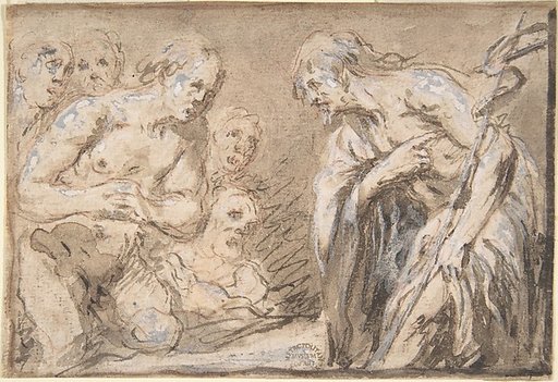 Christ in Limbo (recto); Saint with Rosary (verso)