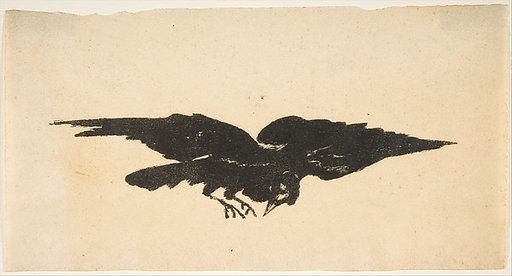 The Flying Raven, Ex Libris for "The Raven" by Edgar Allan Poe