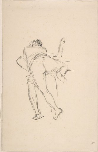Study of two figures, one lunging at the other