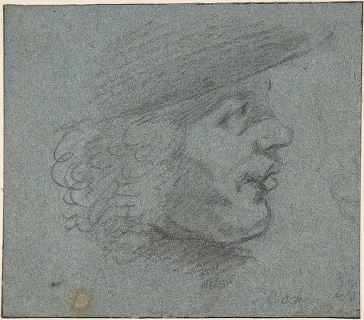 Profile head of a man looking right