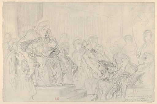 Study of Jacopo Brought before His Father, the Doge, for "The Two Foscari"
