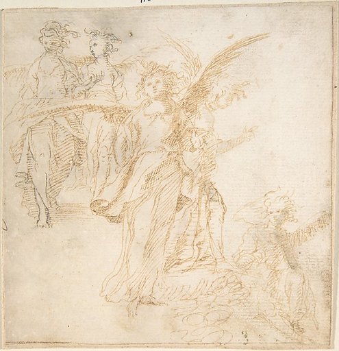 Studies for Figures of Five Angels