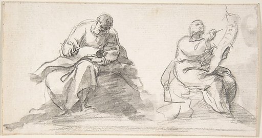 Two Figures of Evangelists Writing