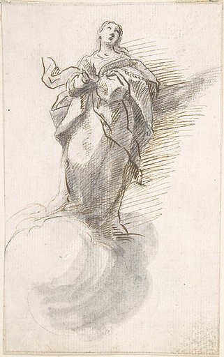 Virgin of the Immaculate Conception Standing on Clouds
