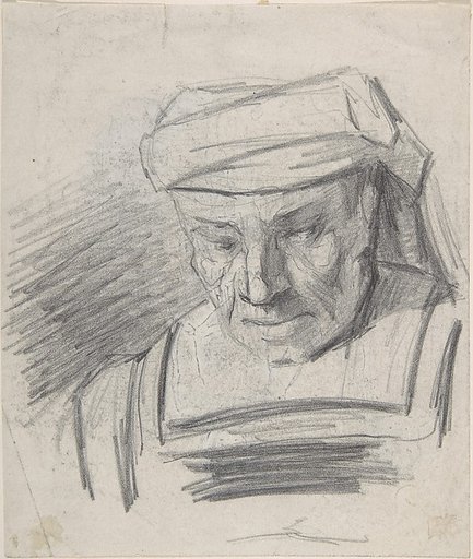 Head of a figure wearing a turban