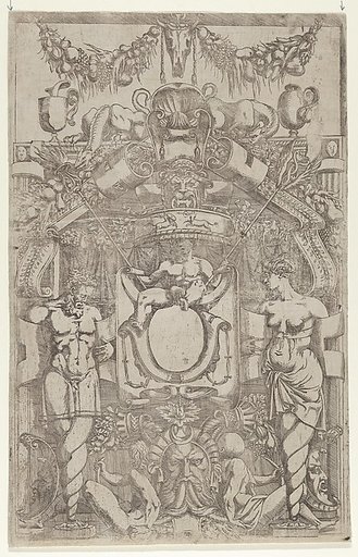 Ornament Panel with Terms and Spiral Bases