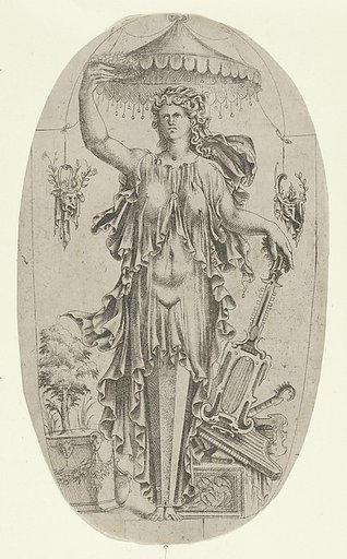 Term in the Form of a Woman with Musical Instrument