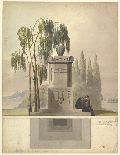 Design for a Tomb, Rothgeisser in Nuremberg (Elevation and Ground Plan)