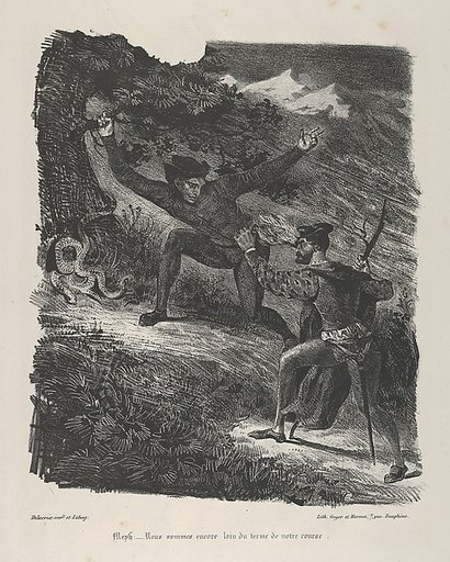 Faust and Mephistopheles in the Hartz Mountains, from Goethe's "Faust"