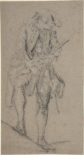 Standing Hunter Holding a Rifle