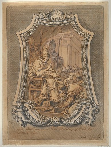 The Clergy of Rome Paying Homage to St. Gregory after His Investiture