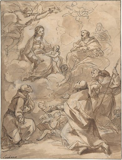 The Holy Family Appearing to St. Francis, St. Augustine, and St. Roch