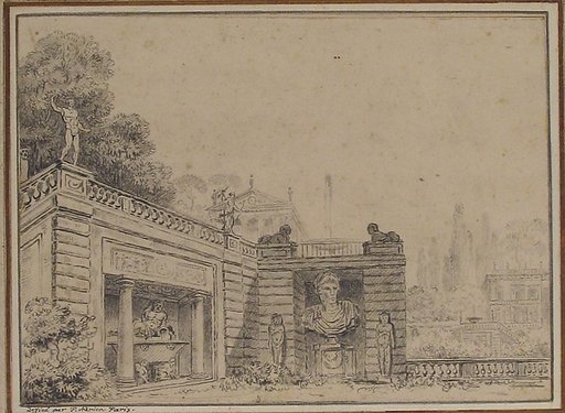 The Base of the Terrace at the Villa Albani