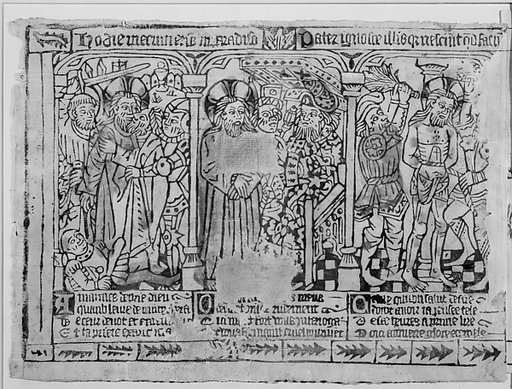 Three Fragments of a Passion Frieze: The Kiss of Judas, Christ before Pilate, and the Flagellation; The Crucifixion and the Descent from the Cross; The Entombment and the Resurrection