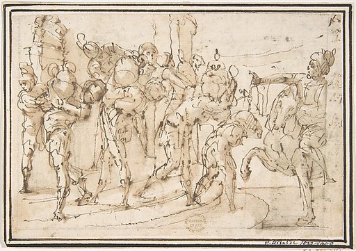 Men Carrying Jars