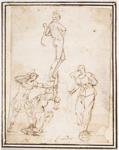 Four Figures Studies, One of a Standing Archer