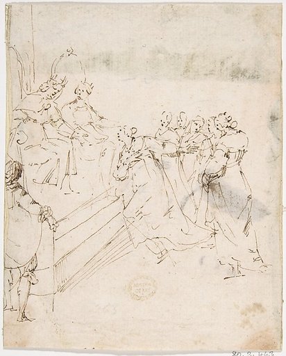 Supplicants before an Enthroned King and Queen