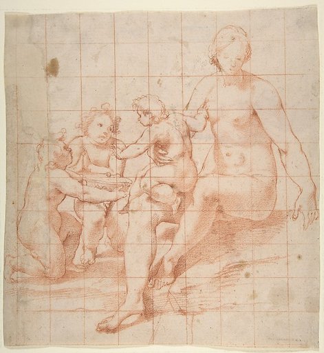 Study for a Virgin and Child with Two Angels (recto); Two Studies of Hands (verso)