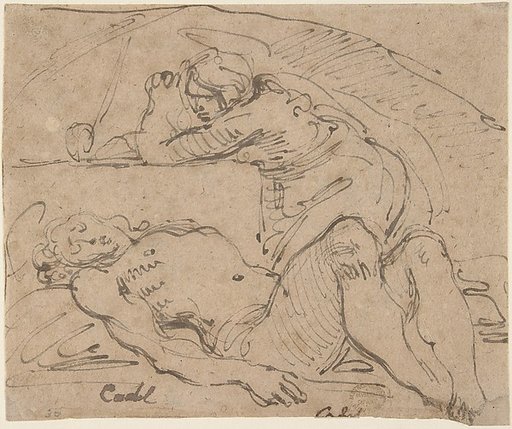 The Dead Christ Mourned by Saint Mary Magdalen (recto); The Holy Family with an Attendant (verso)