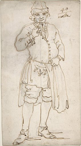 Man Smoking a Pipe (recto); Standing Man and Two Studies of His Head (verso)