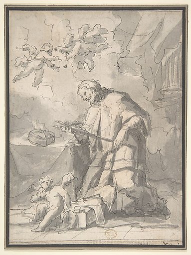 Saint John Nepomucen Venerating a Crucifix