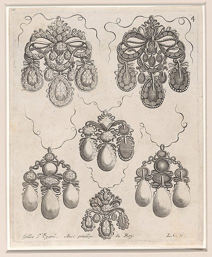 Design for Pendants, plate 4 from "Livre des Ouvrages d'Orfevrerie"