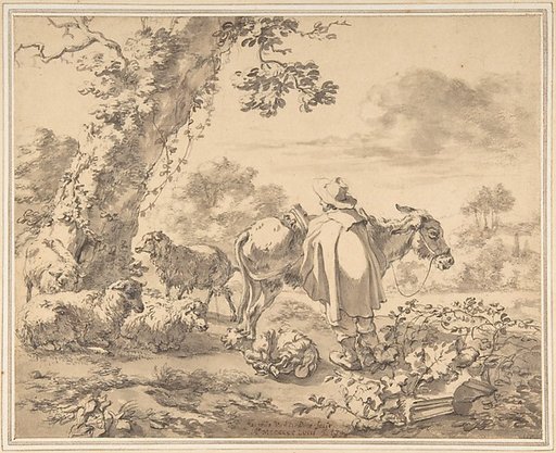 A Herdsman with a Donkey