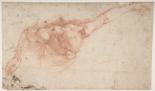 Half Figure of a Youth with Outstretched Left Arm and Bowed Head (recto); Two Women, One Holding a Vase, the Other a Book, and a Seated Man (verso)