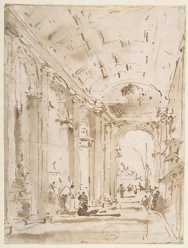 The Arcade of the Libreria, Looking Toward San Giorgio Maggiore