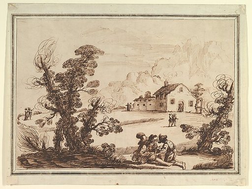 Landscape with Figures and a Farm House