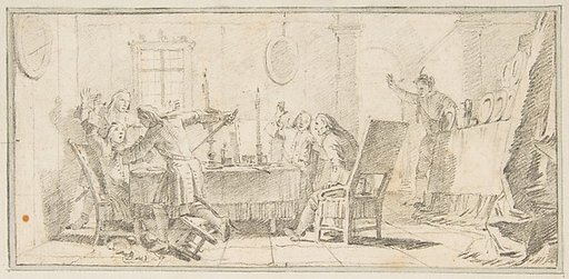 Illustration for a Book:  Scene of a Murder in an Interior