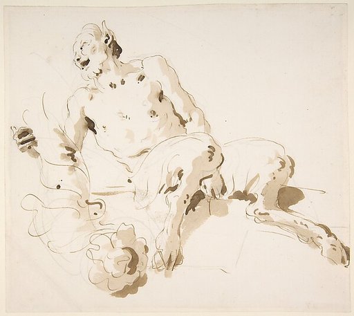 Seated Satyr Holding a Garland