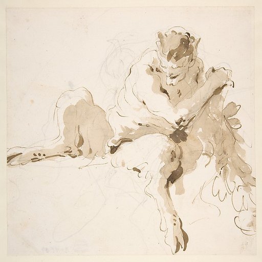 Seated Satyr Holding a Garland