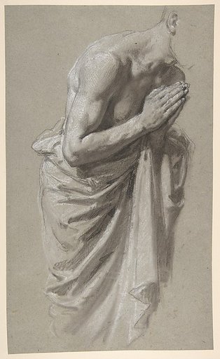 Study for Clovis (middle register; study for wall paintings in the Chapel of Saint Remi, Sainte-Clotilde, Paris, 1858)