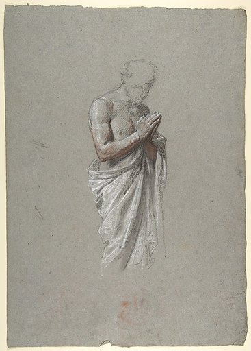 Study for Clovis (middle register; study for wall paintings in the Chapel of Saint Remi, Sainte-Clotilde, Paris, 1858)